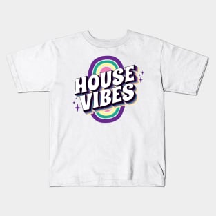 HOUSE MUSIC - House Vibes (purple/teal/yellow) Kids T-Shirt